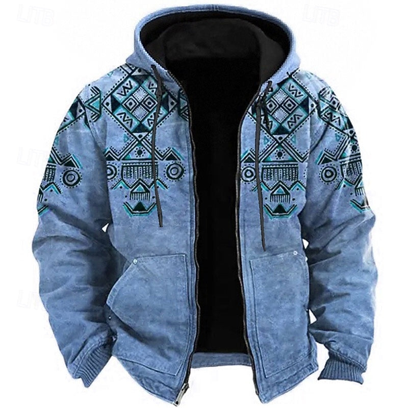 Sven | Men's Ethnic-Print Hooded Vest