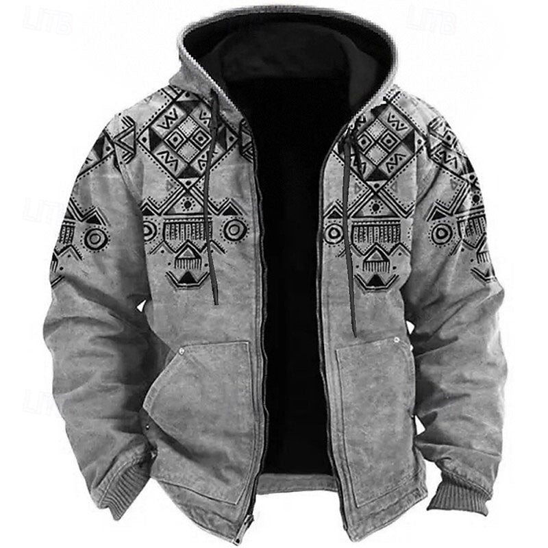 Sven | Men's Ethnic-Print Hooded Vest