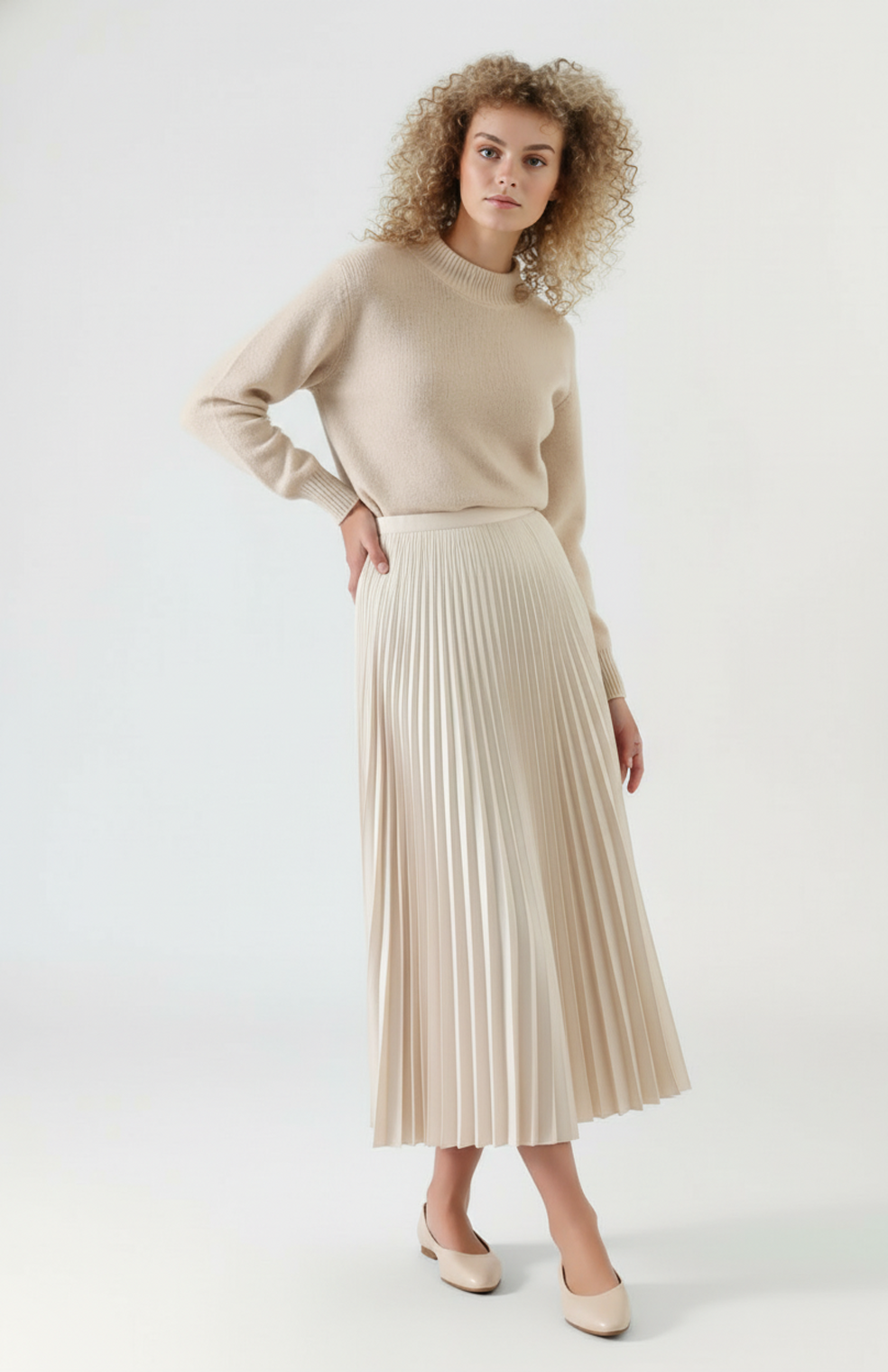 Alverina Women’s Skirt | Pleated Design | A-Line Fit