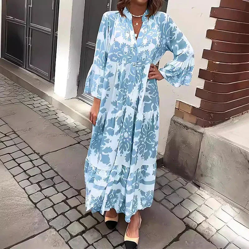 Valencia Stylish Midi Dress with V-Neckline