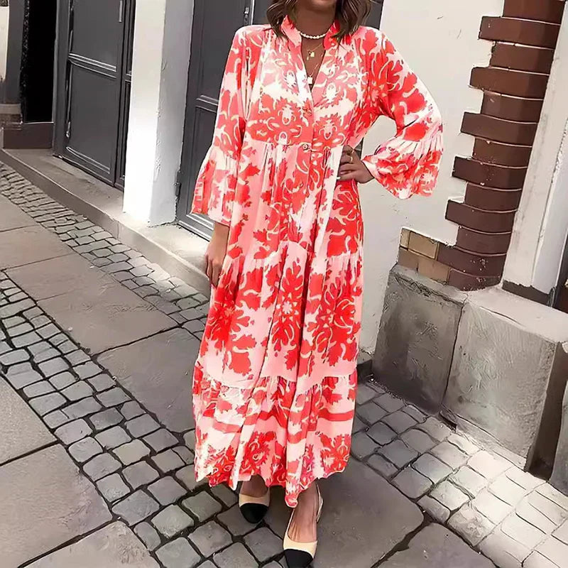 Valencia Stylish Midi Dress with V-Neckline