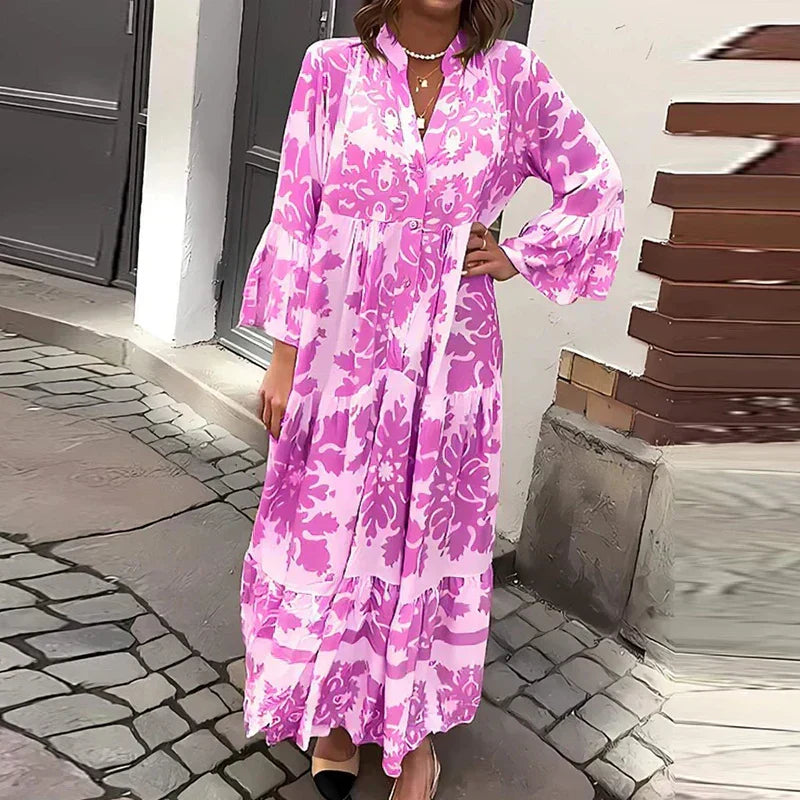Valencia Stylish Midi Dress with V-Neckline