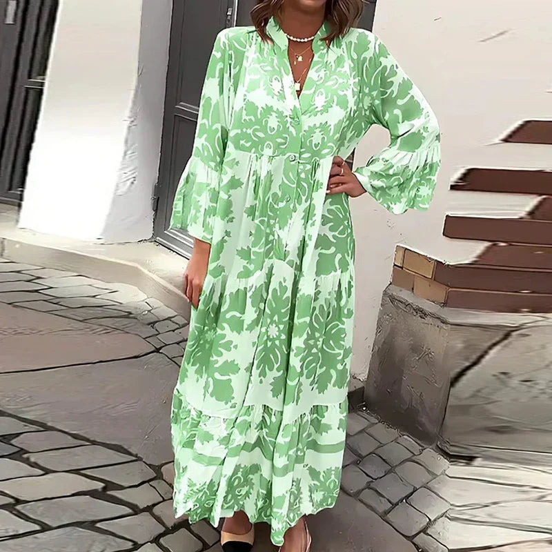 Valencia Stylish Midi Dress with V-Neckline