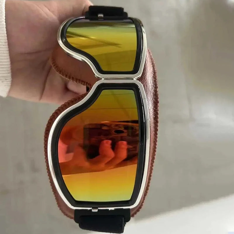 Vintage Motorcycle Goggles with UV Protection