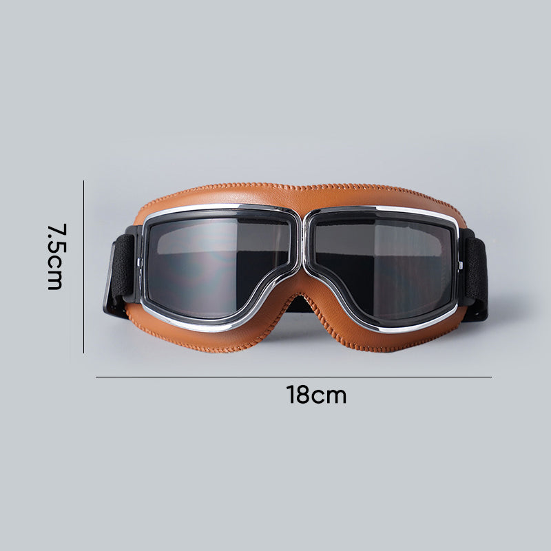 Vintage Motorcycle Goggles with UV Protection