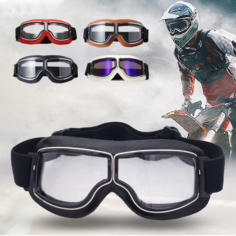 Vintage Motorcycle Goggles with UV Protection