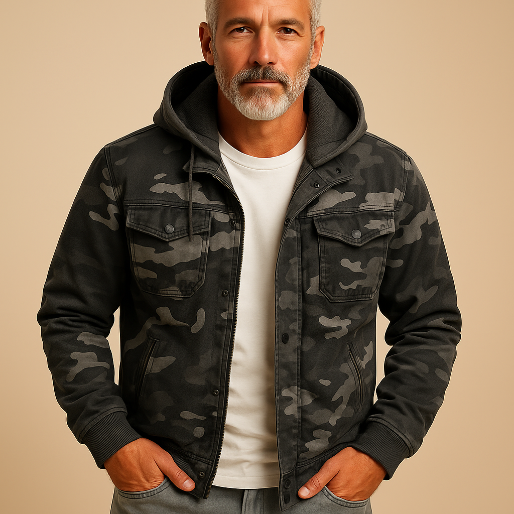 Waterproof Camouflage Jacket with Adjustable Cuffs