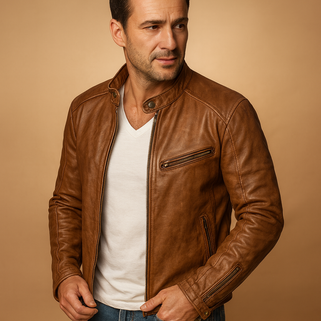 Waterproof Zip-Up Biker Jacket