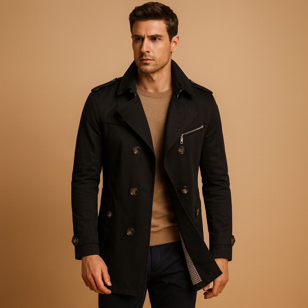 Waterproof Double-Breasted Trench Coat