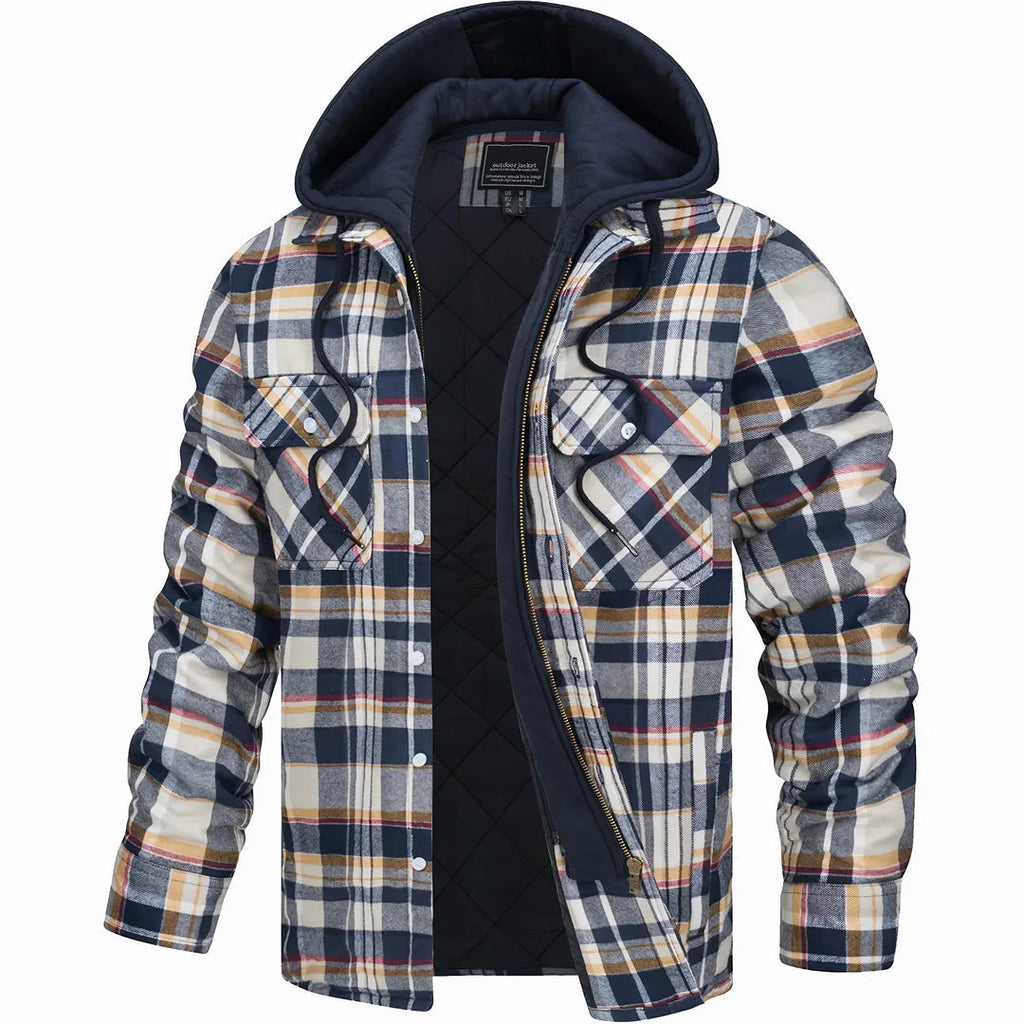 Willem | Men's Checked Lined Hooded Winter Jacket