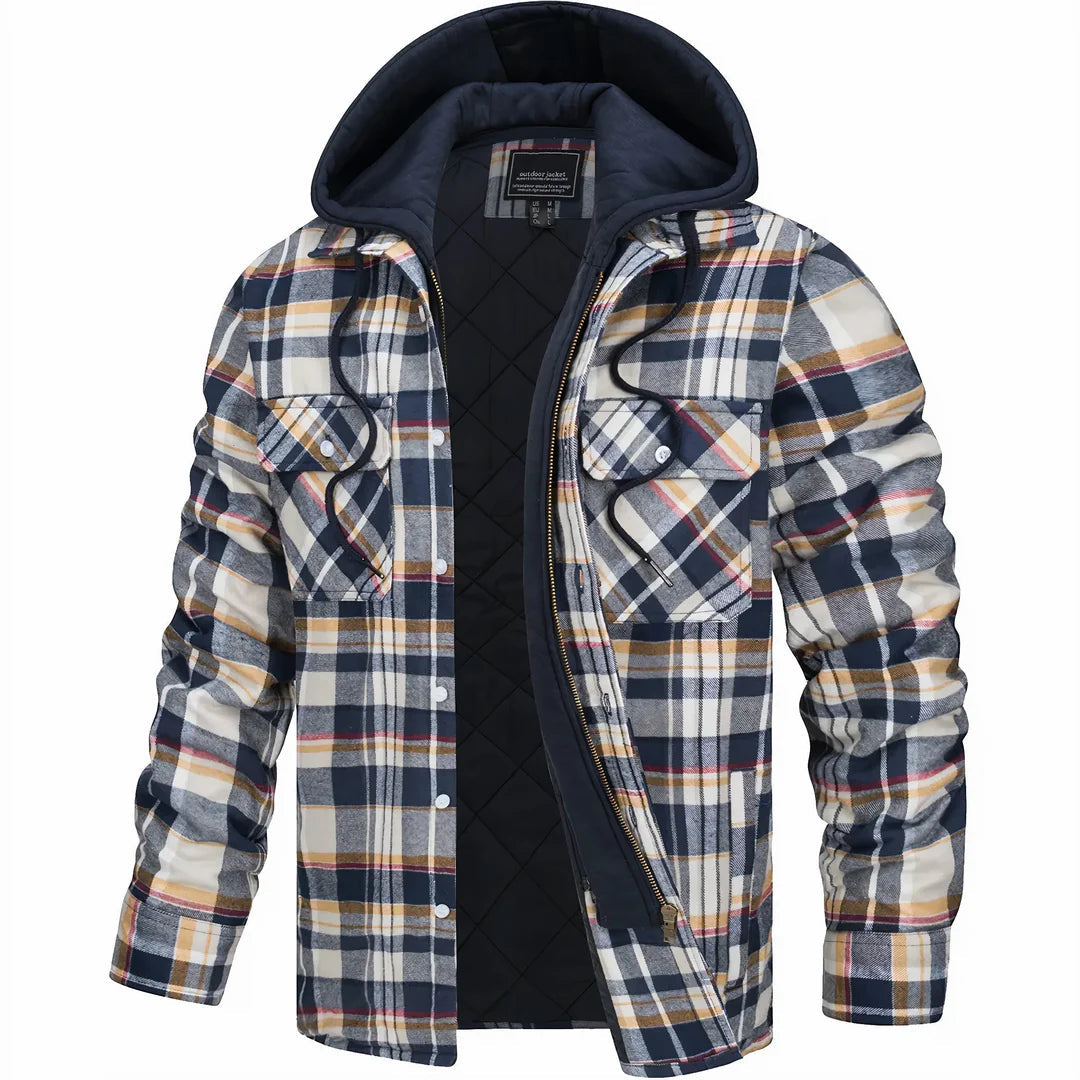 Willem | Men's Checked Lined Hooded Winter Jacket
