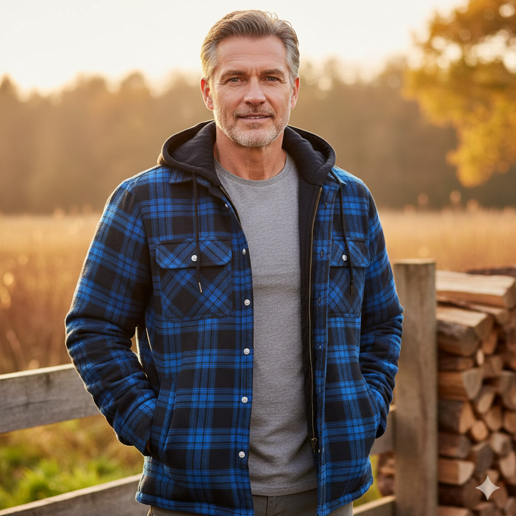 Willem | Men's Checked Lined Hooded Winter Jacket