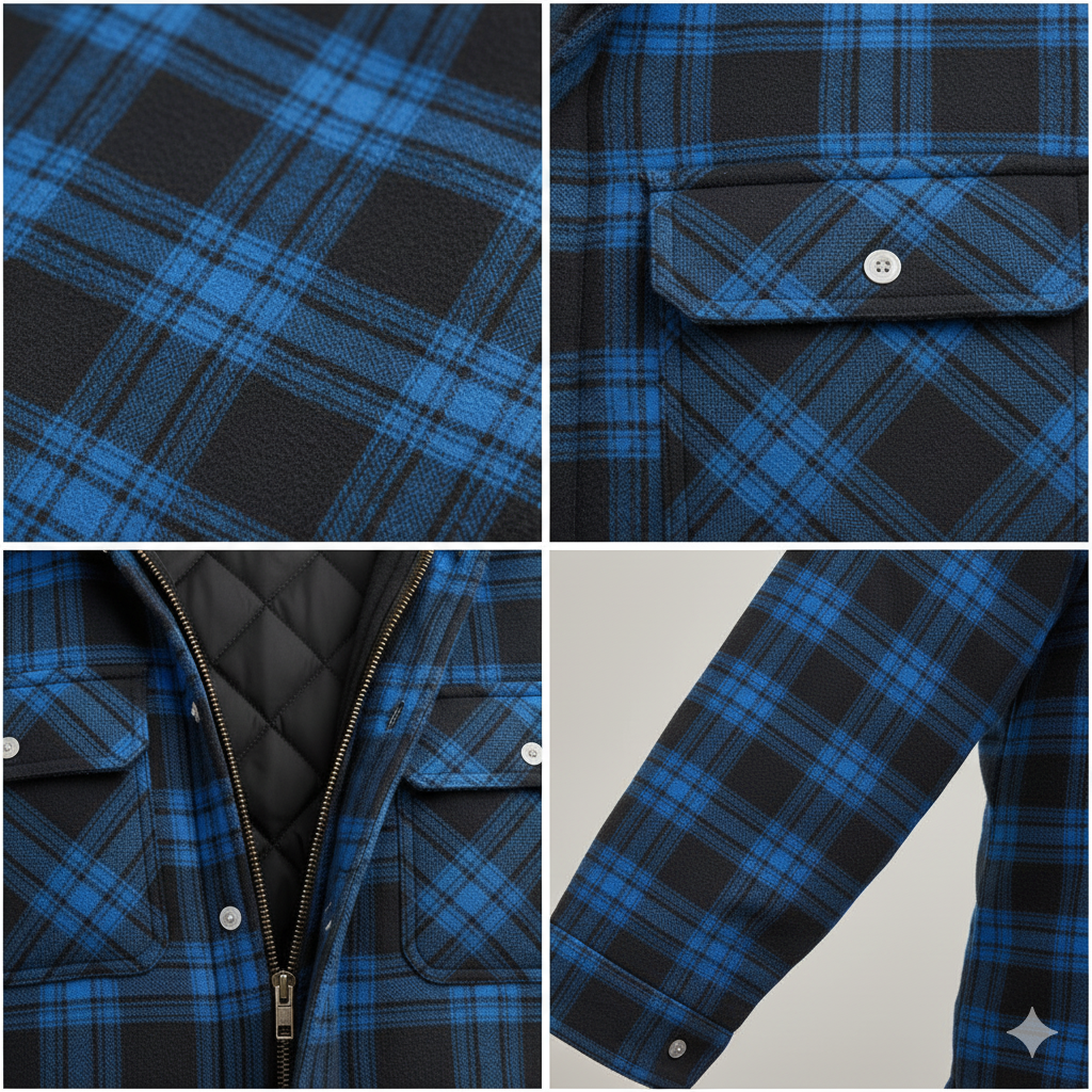 Willem | Men's Checked Lined Hooded Winter Jacket