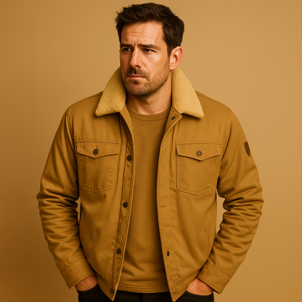 Winter Bomber Jacket with Ribbed Trims