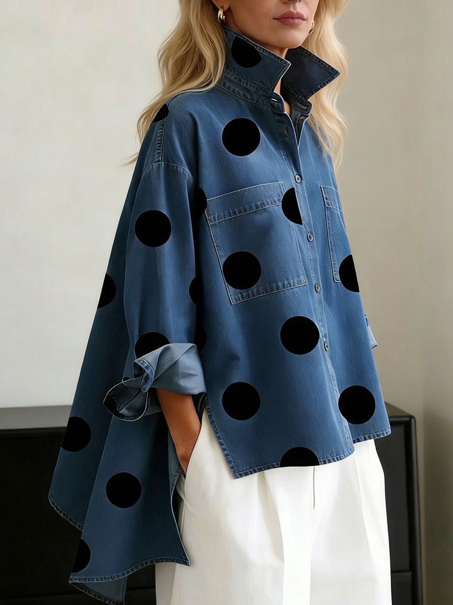 Zara Relaxed Polka Dot Top