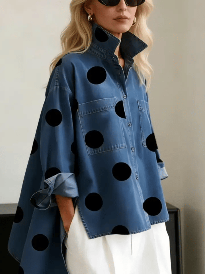 Zara Relaxed Polka Dot Top