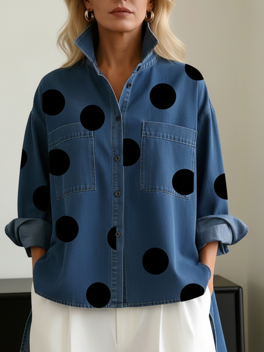 Zara Relaxed Polka Dot Top