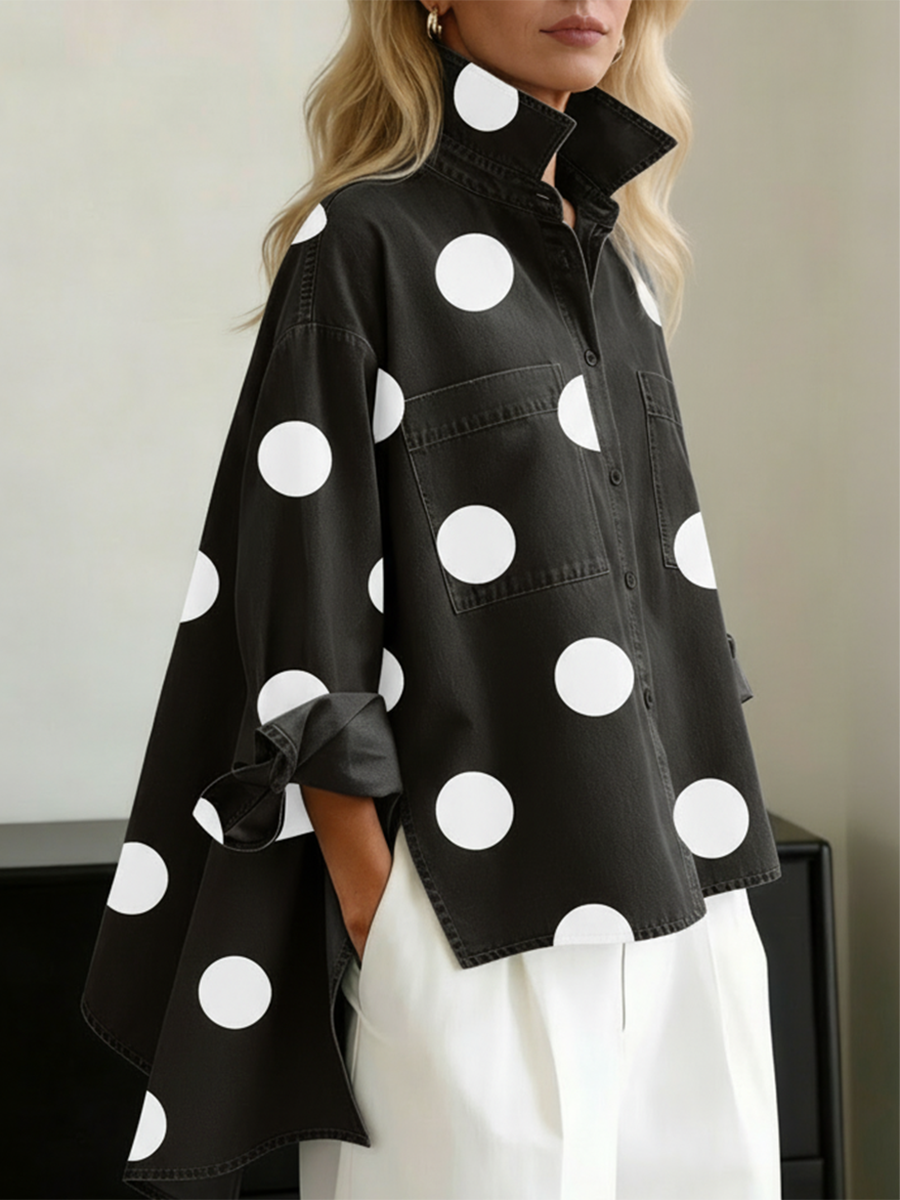Zara Relaxed Polka Dot Top