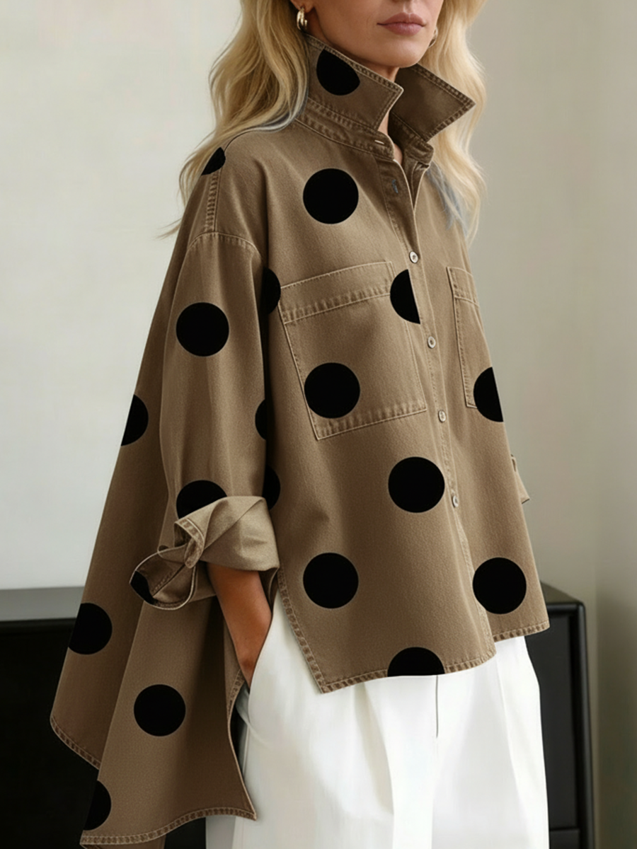 Zara Relaxed Polka Dot Top