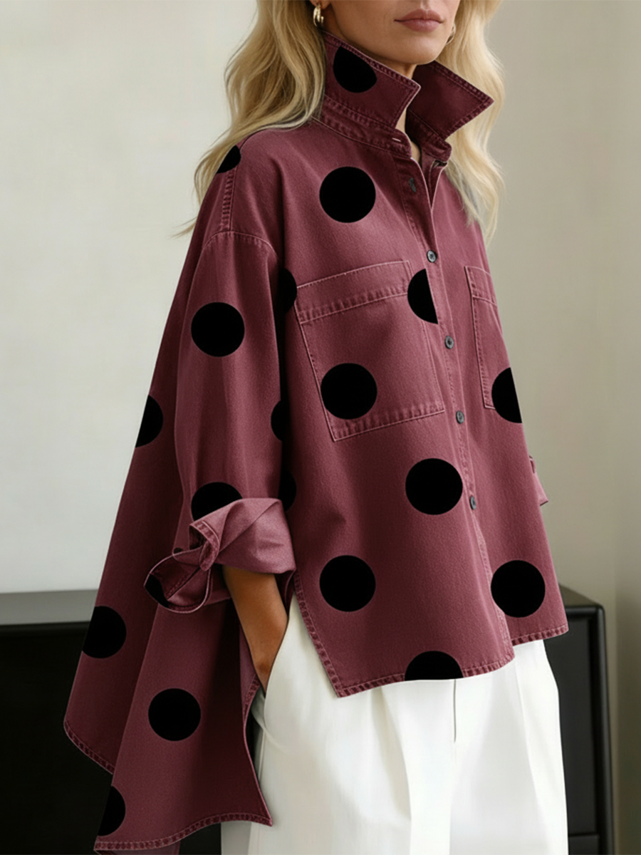 Zara Relaxed Polka Dot Top